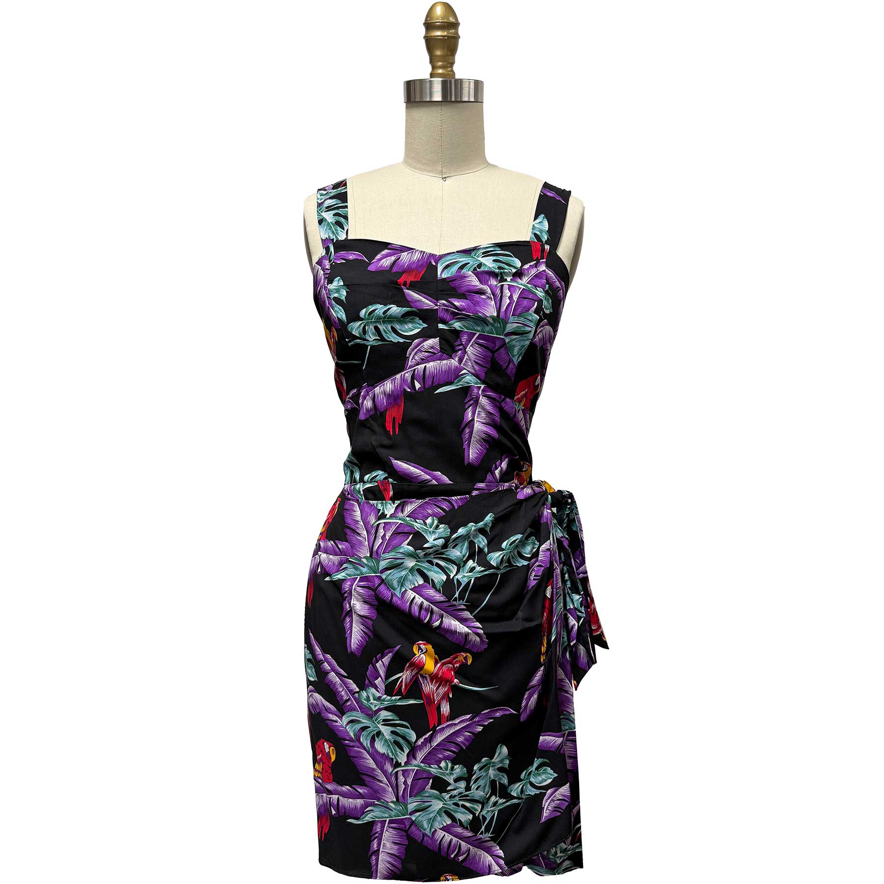 Jungle Bird Black Sarong Dress XS By Paradise Found Jungle Bird Black Sarong Dress XS By Paradise Found