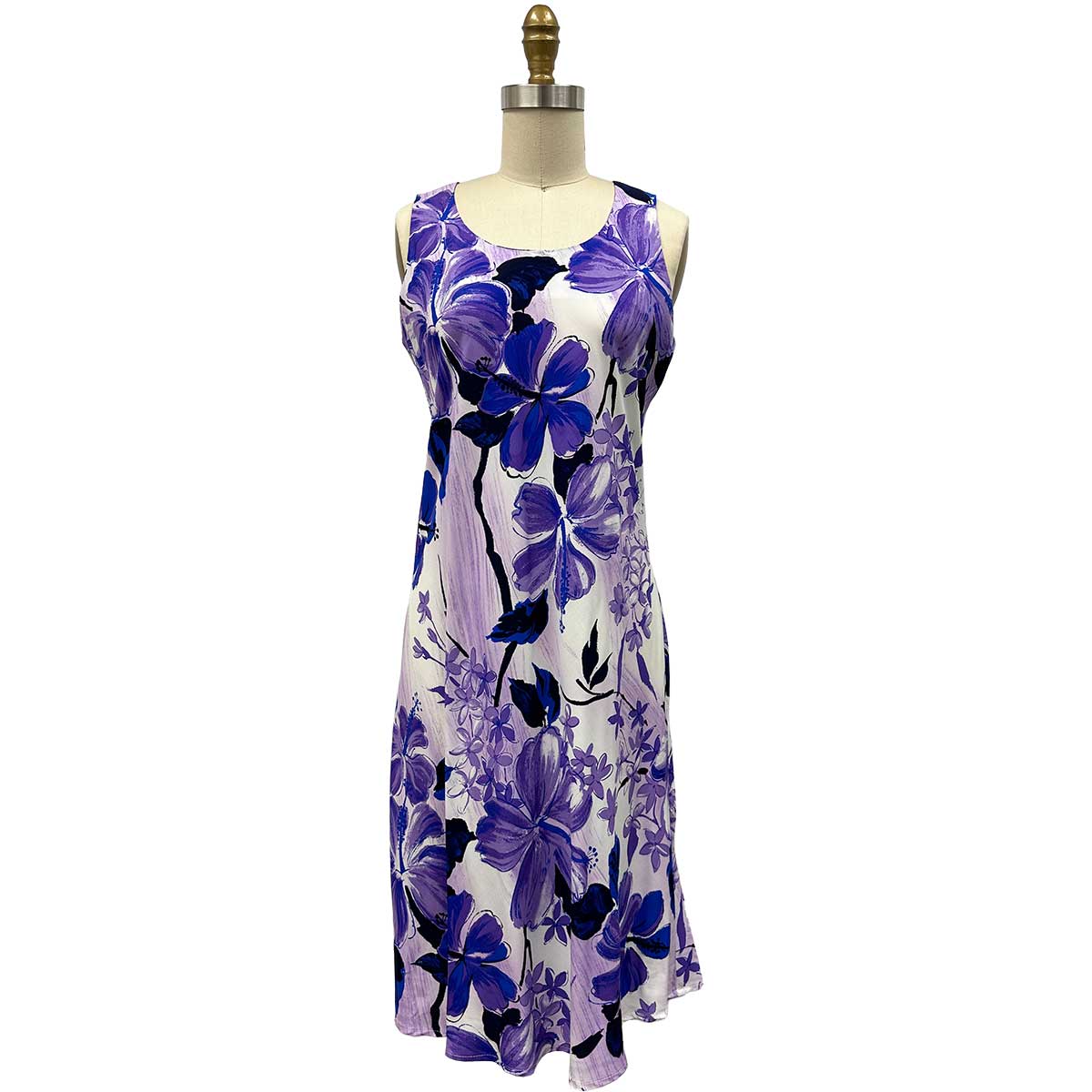 Watercolor Hibiscus Purple Tank Dress 2XL – by Paradise Found