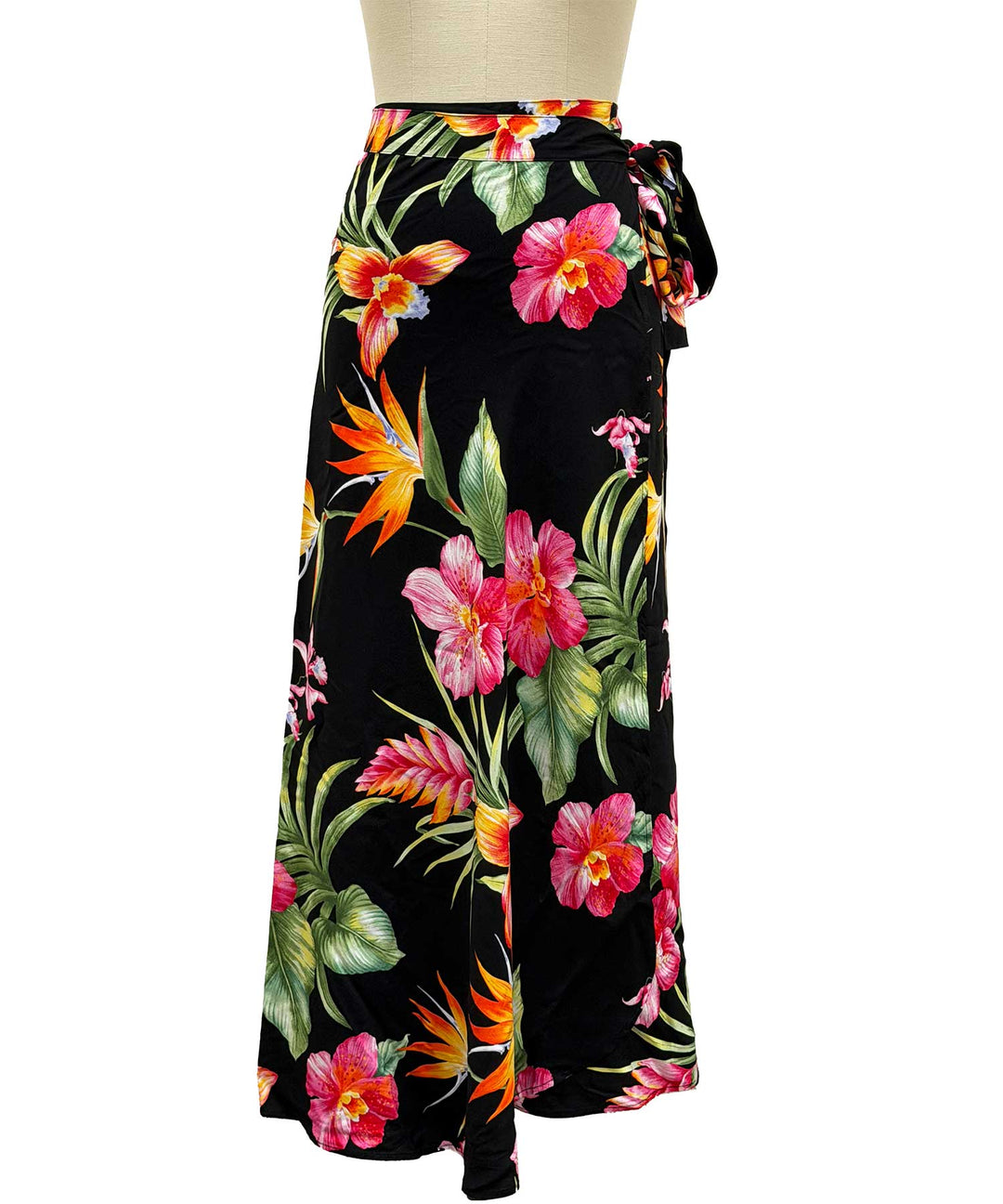 Blooms in Paradise Wrap Skirt - Black