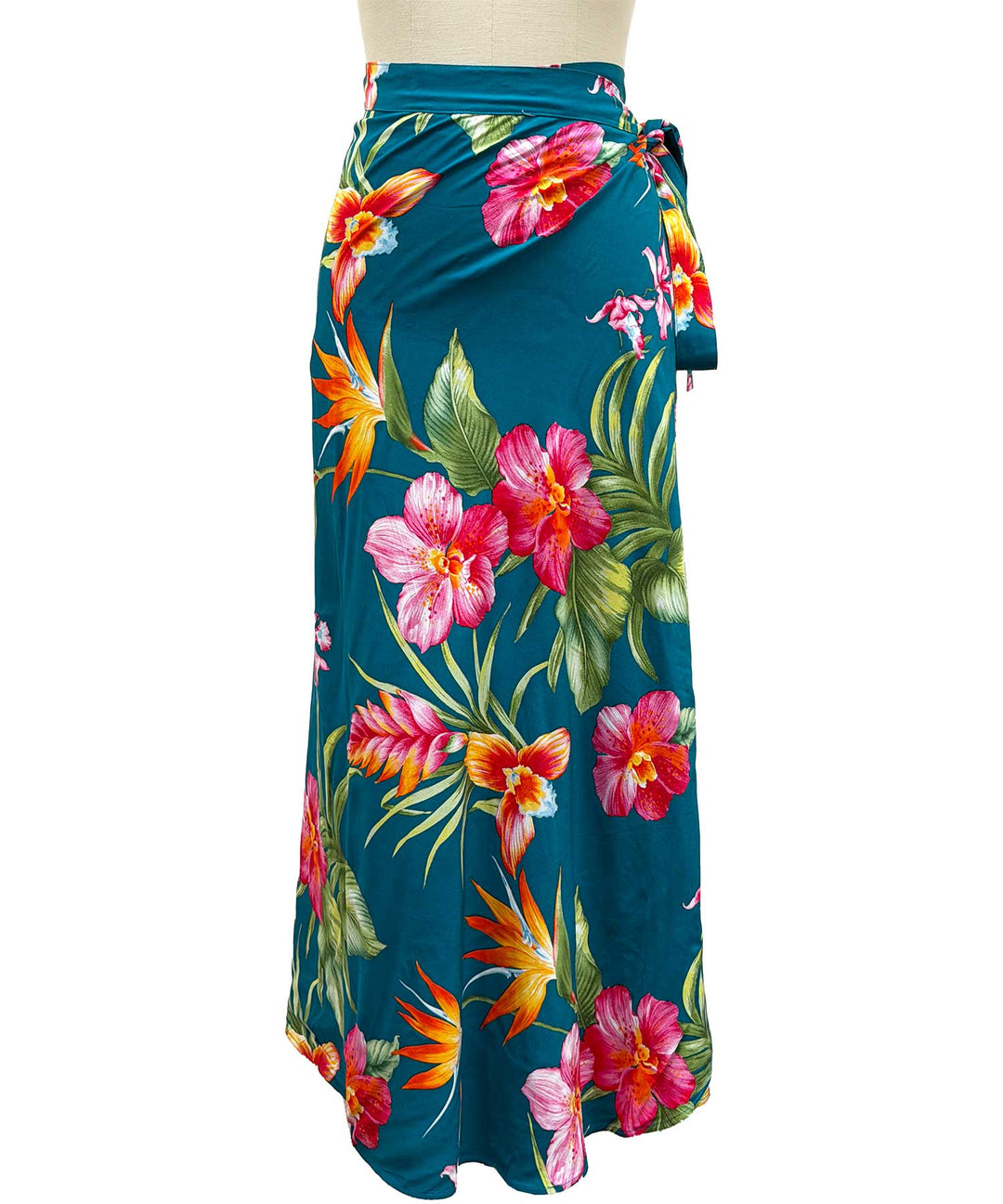 Blooms in Paradise Wrap Skirt - Cyan