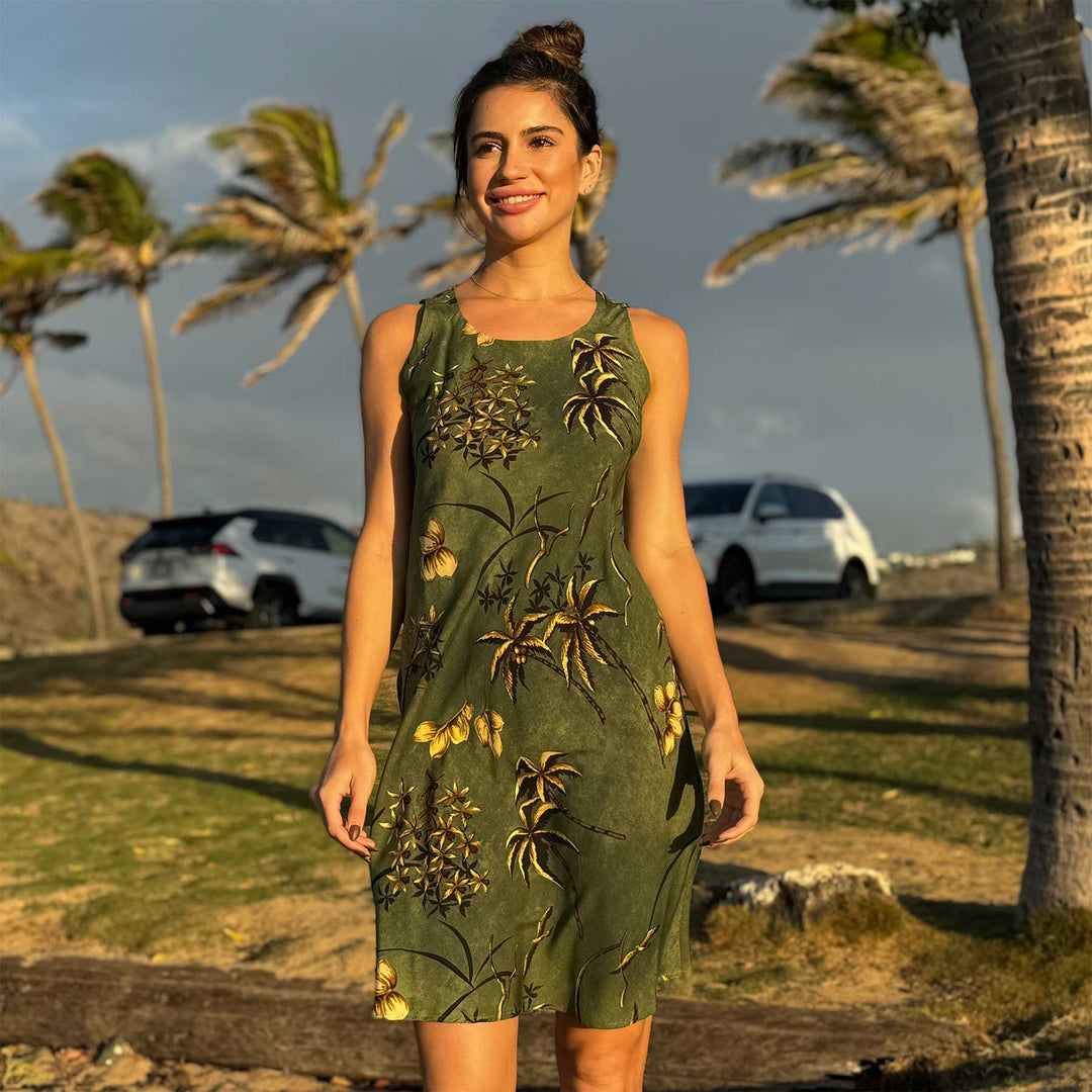 Retro Oasis Moss Tank Dress XS By Paradise Found Retro Oasis Moss Tank Dress XS By Paradise Found