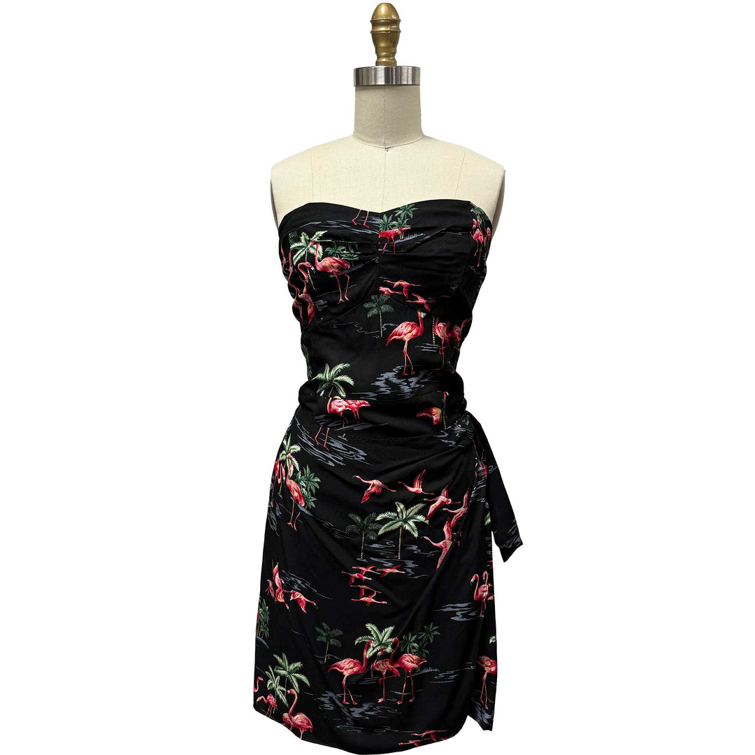 Fine Flamingos Midnight Sarong Dress