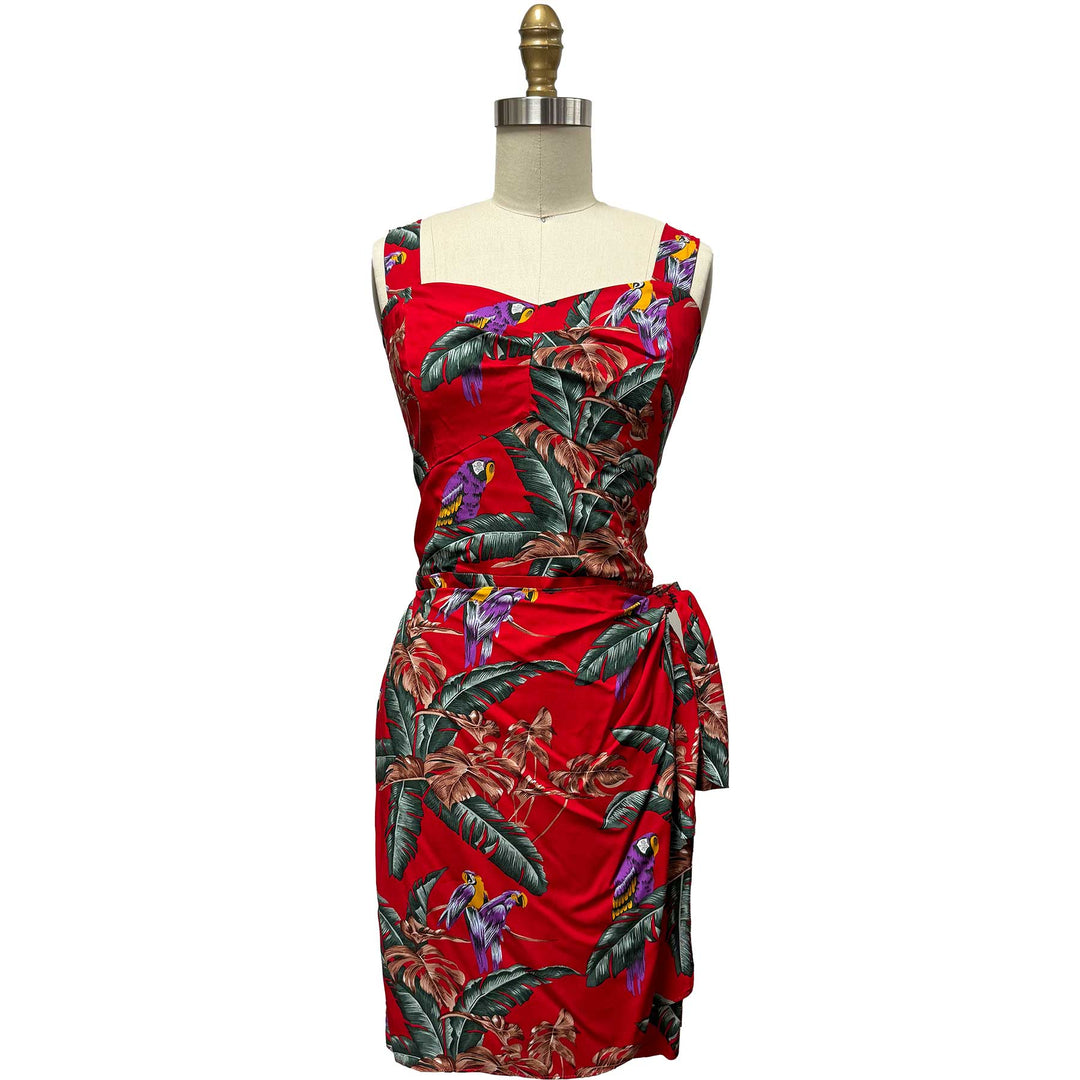 sarong wrap dress Jungle Bird Red Sarong Dress 2XL – By Paradise Found