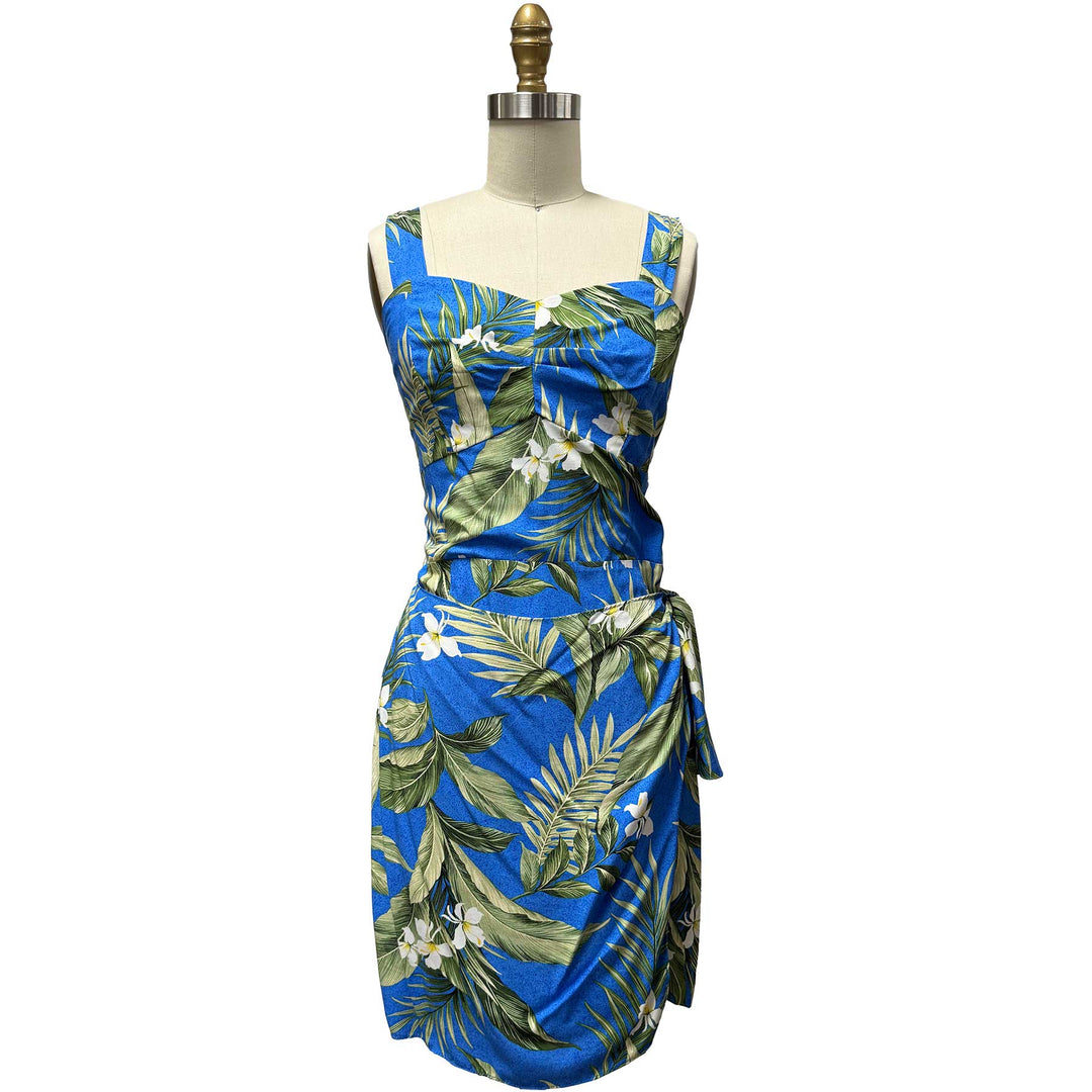 White Ginger Blue Sarong Dress 2XL – By Paradise Found