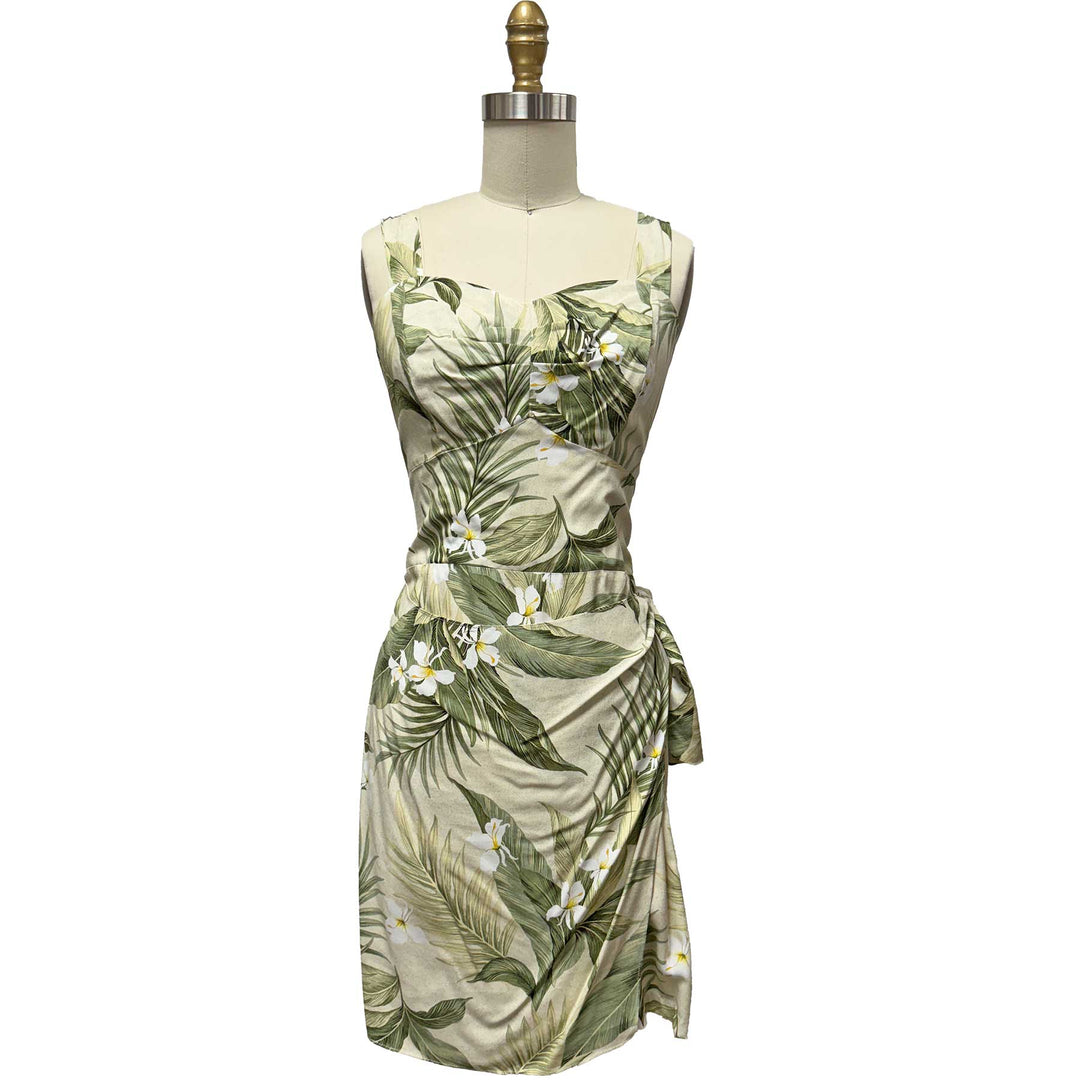 White Ginger Sarong Dress - Khaki | Paradise Found White Ginger Sarong Dress - Khaki | Paradise Found