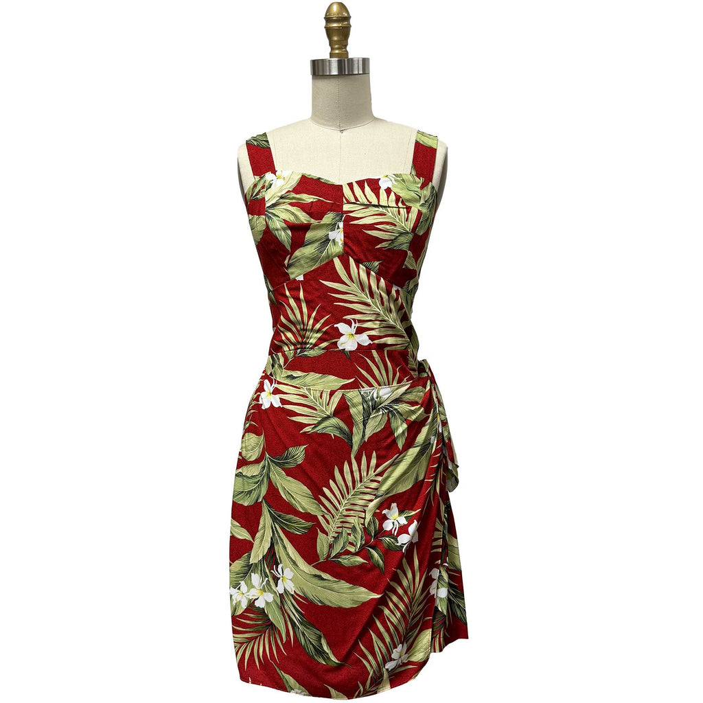 red ginger dress Long Maxi Cocktail Hawaiian Dress Red Ginger