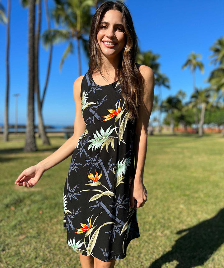 Bamboo Paradise Black Tank Dress