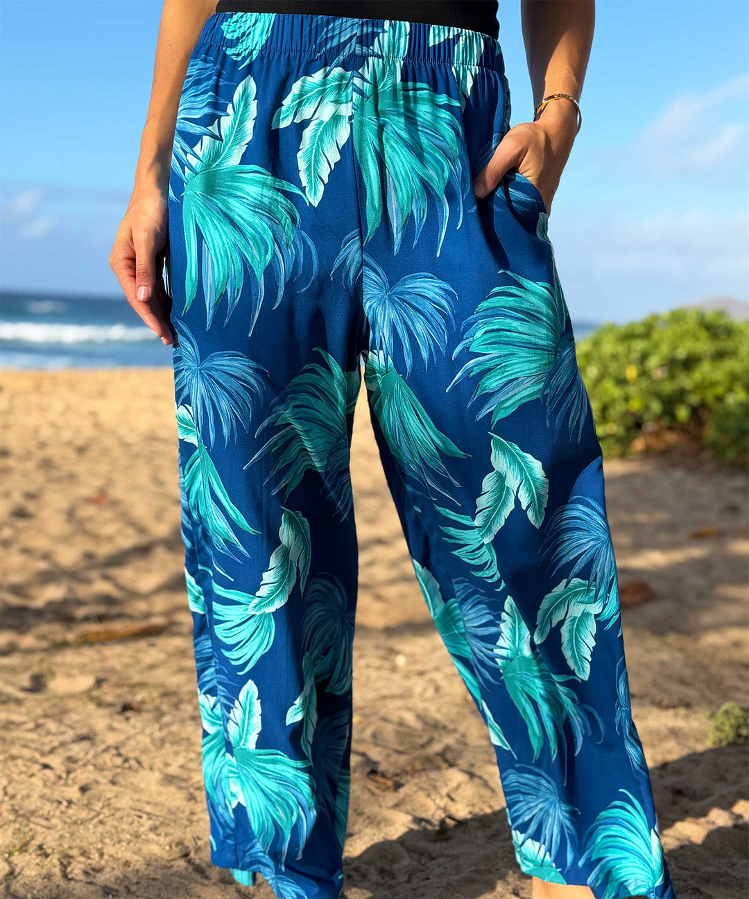 Fan Palm Resort Pants - Midnight Blue