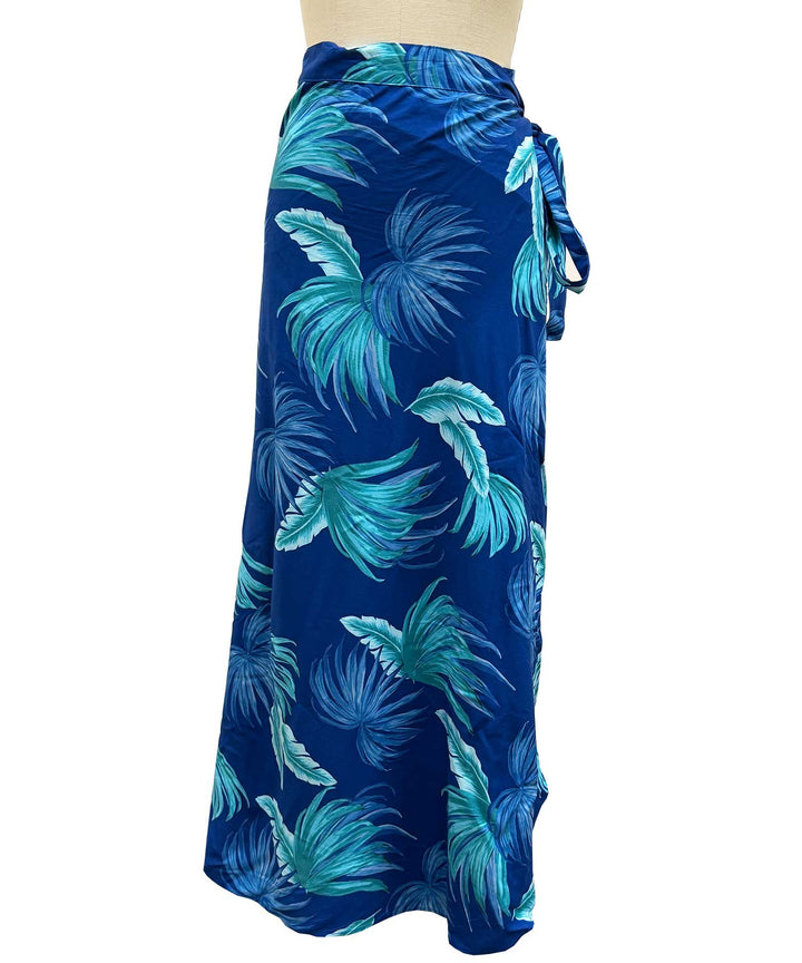 Fan Palm Wrap Skirt - Tropic Blue