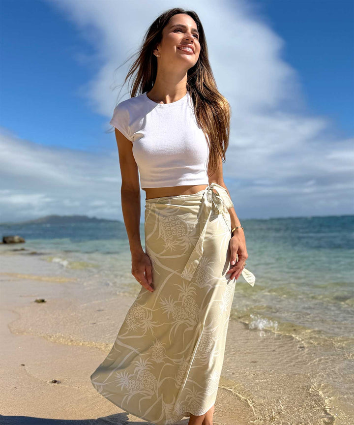 Pineapple Field Wrap Skirt - Sand Bar