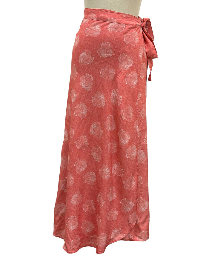 Shells Wrap Skirt - Coral