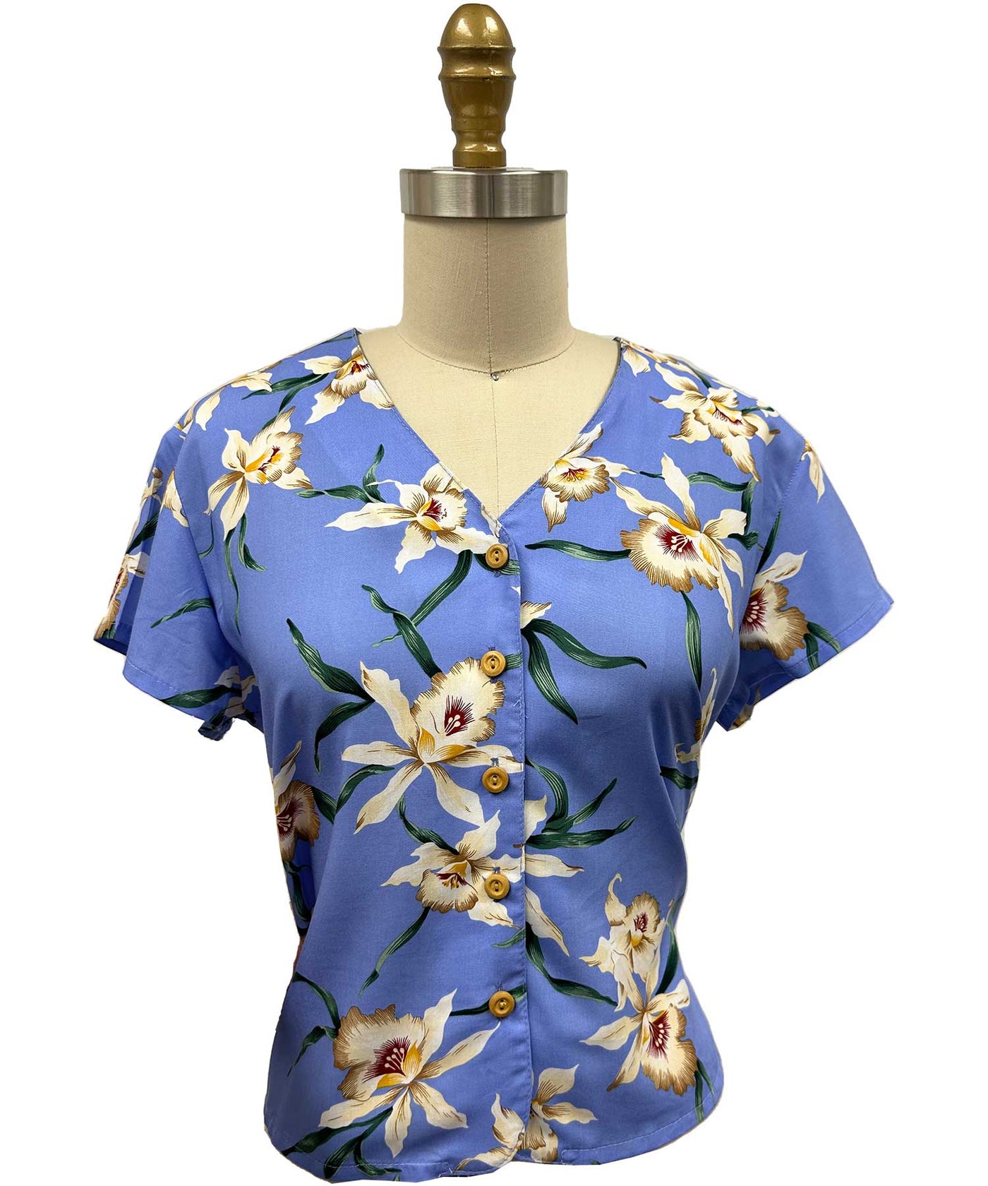 Star Orchid Periwinkle V-Neck Blouse