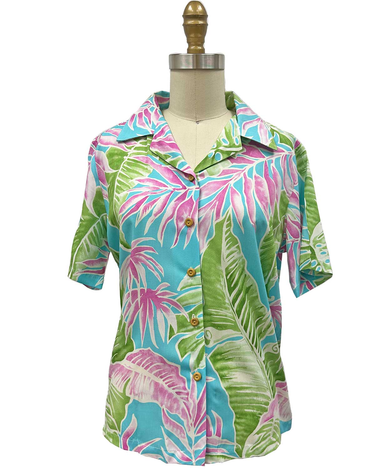 Women's Cabana Palms Aqua Camp Shirt