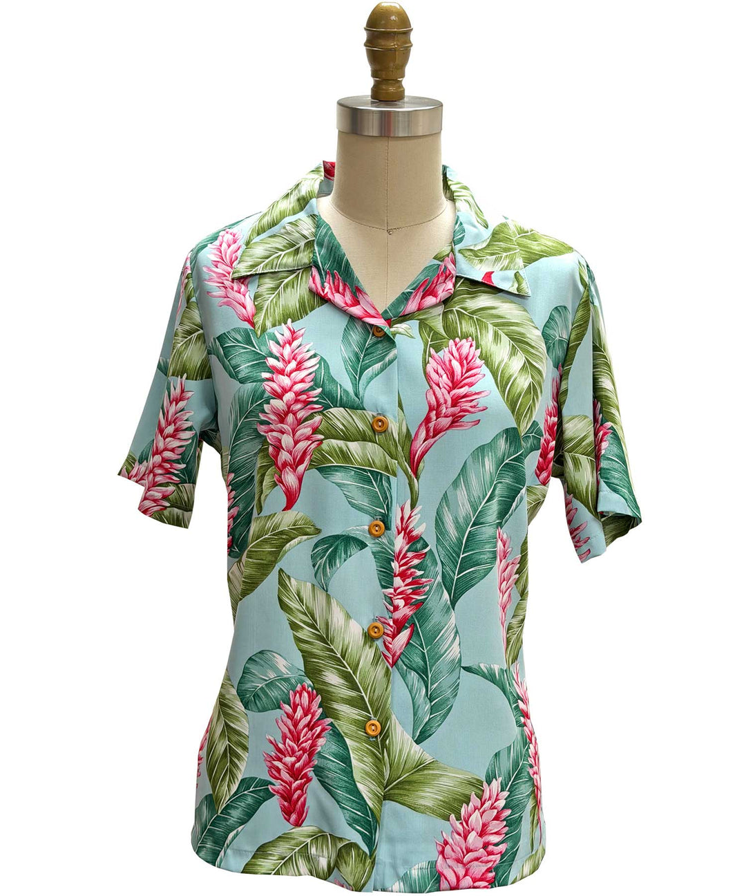 Red Ginger Women's Camp Shirt - Aqua