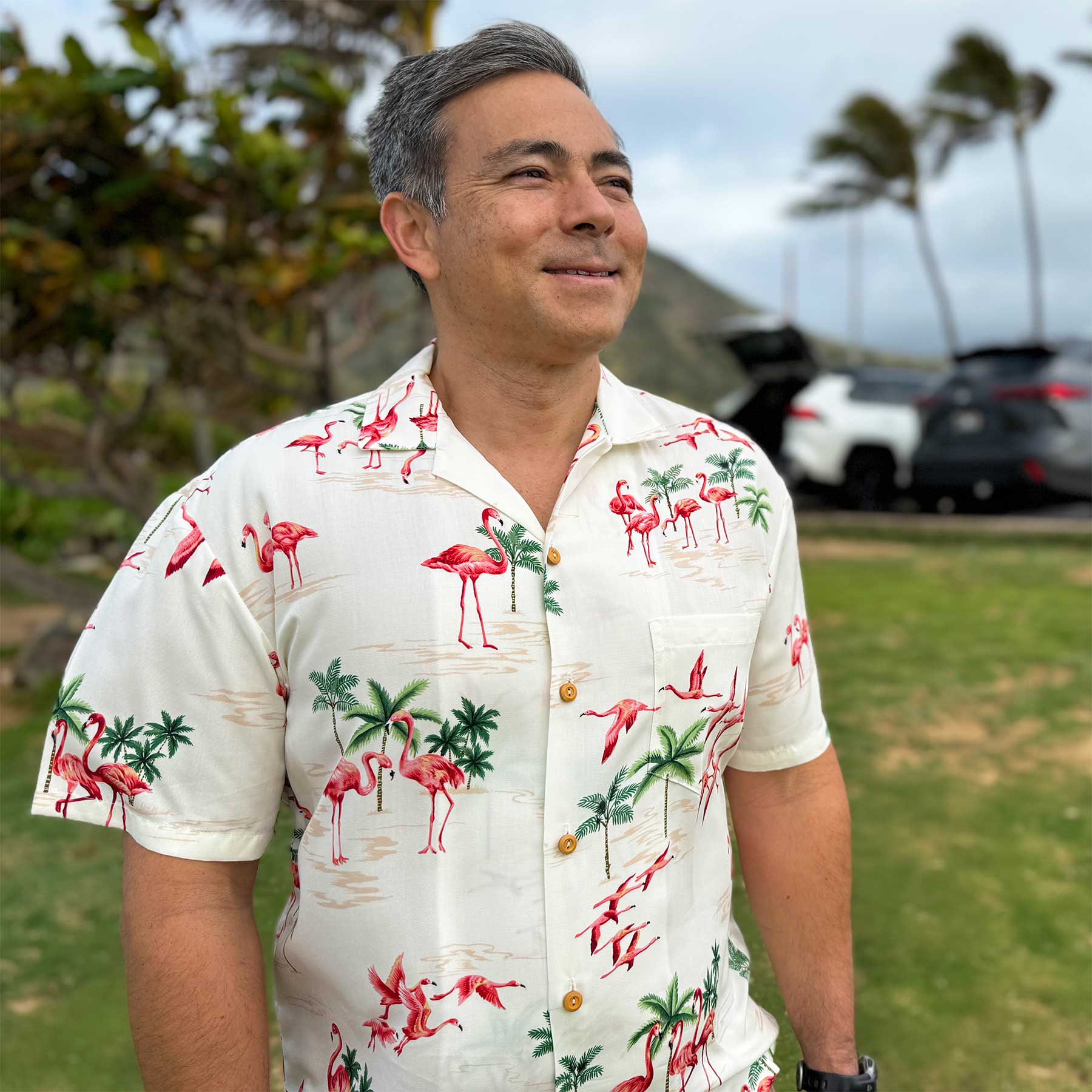 Fine Flamingos Sand Hawaiian Shirt by Paradise Found