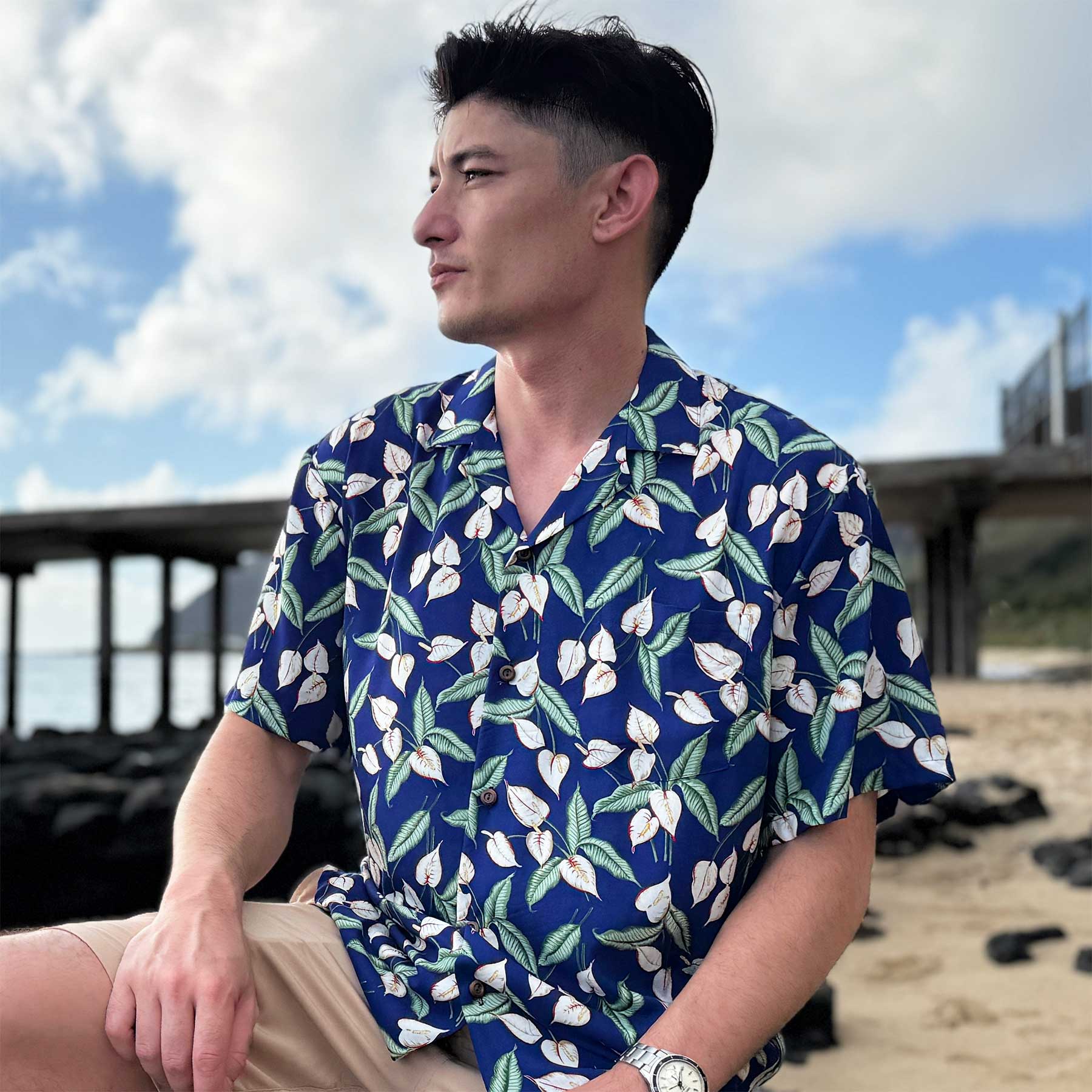 King Kameha Hawaiian Shirt For Men - Purple Maori Wedding Print Aloha Shirt With Front Pocket