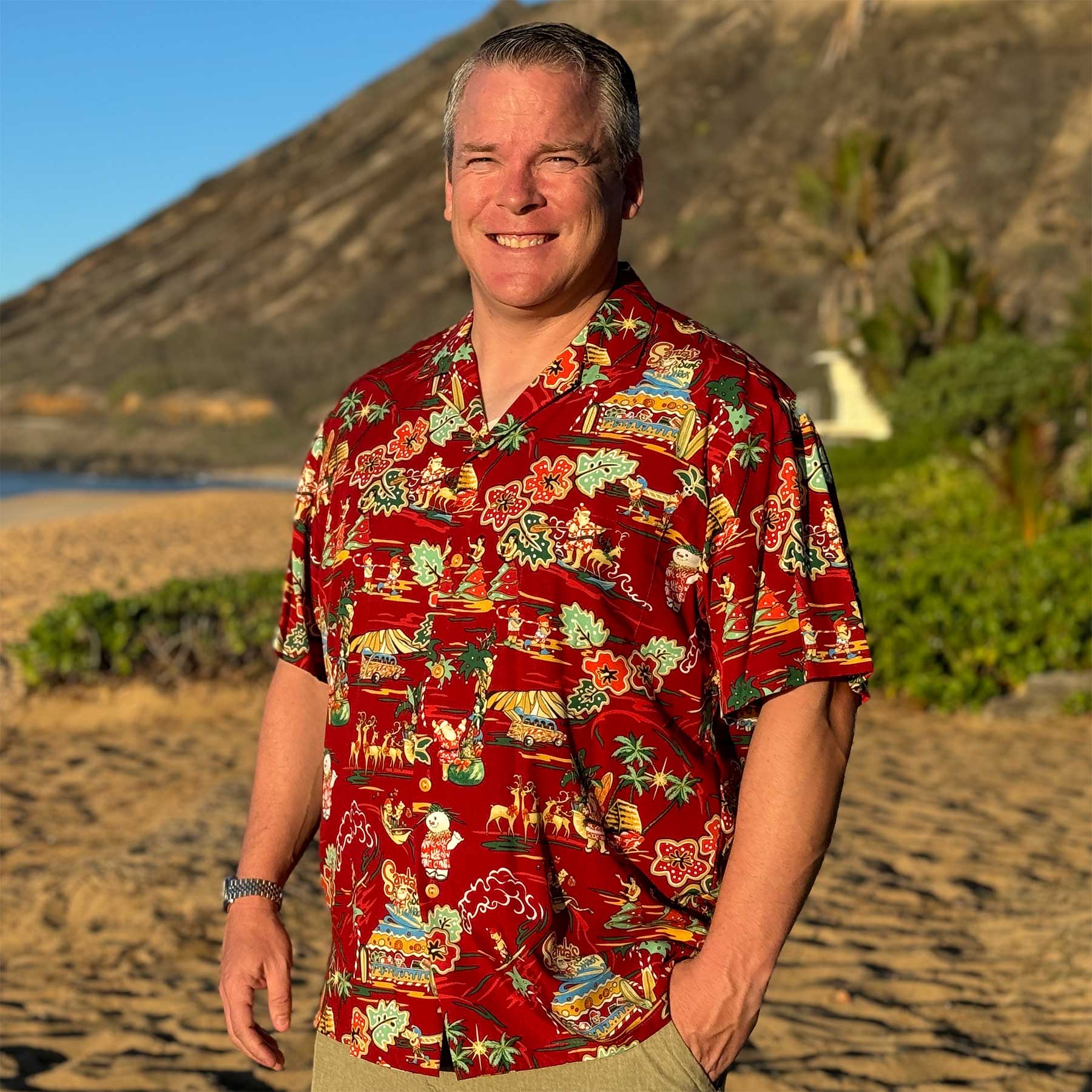 Paradise Found Ohia Sage Hawaiian Shirt Large