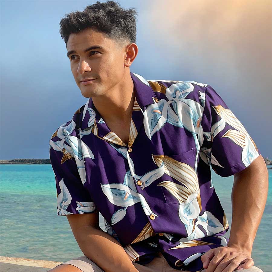 Trending Hawaiian Shirts - Calla Lily purple