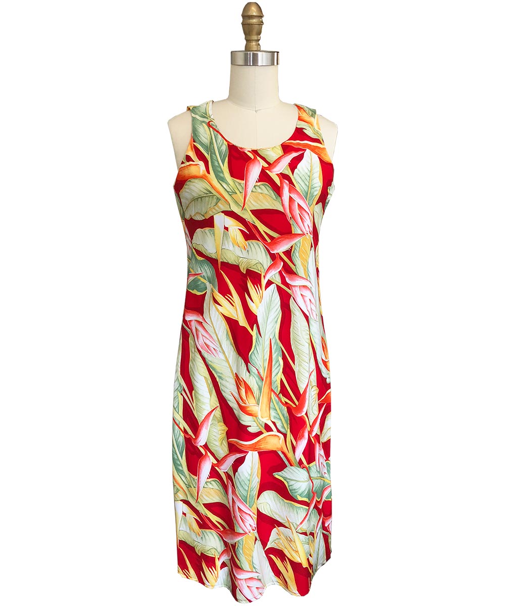 Heliconia Red Tank Dress