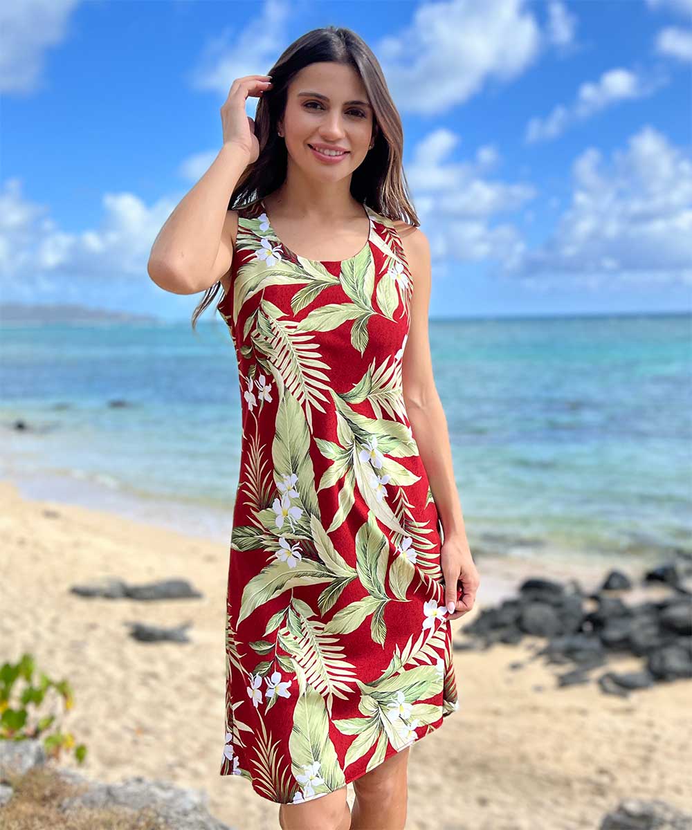 White Ginger Red Tank Dress