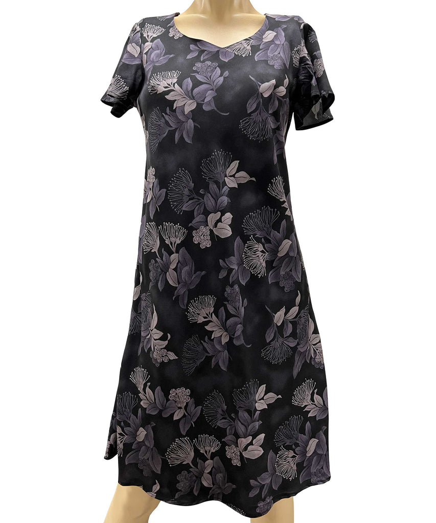 Ohia Black A-Line Dress with Cap Sleeves Medium – By Paradise Found