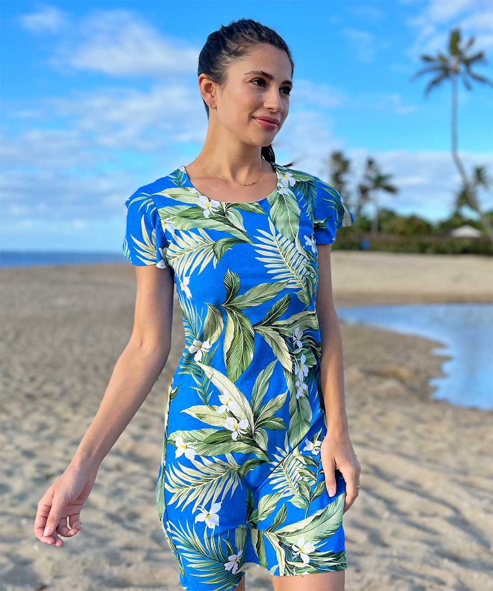 White Ginger Blue A-Line Dress with Cap Sleeves Small by Paradise Found White Ginger Blue A-Line Dress with Cap Sleeves Small by Paradise Found