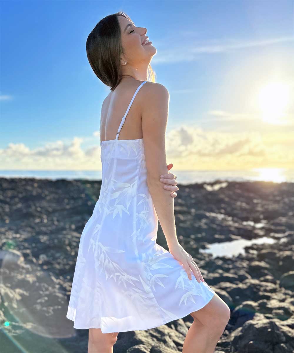 Bamboo White Spaghetti Dress