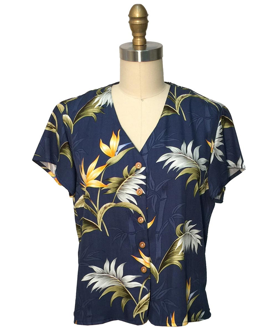 Paradise Valley Cream Sleeveless Women's Hawaiian Shirt