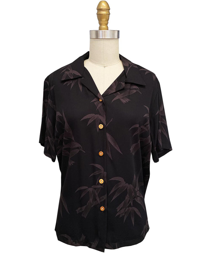 Women's Bamboo Black Camp Shirt