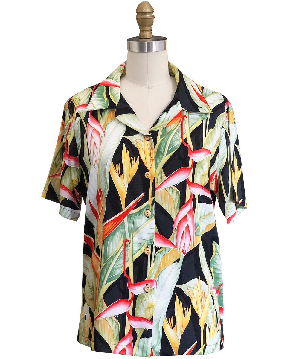 Women's Heliconia Black Camp Shirt