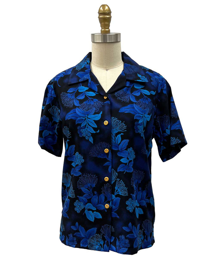 Women's Ohia Navy Camp Shirt