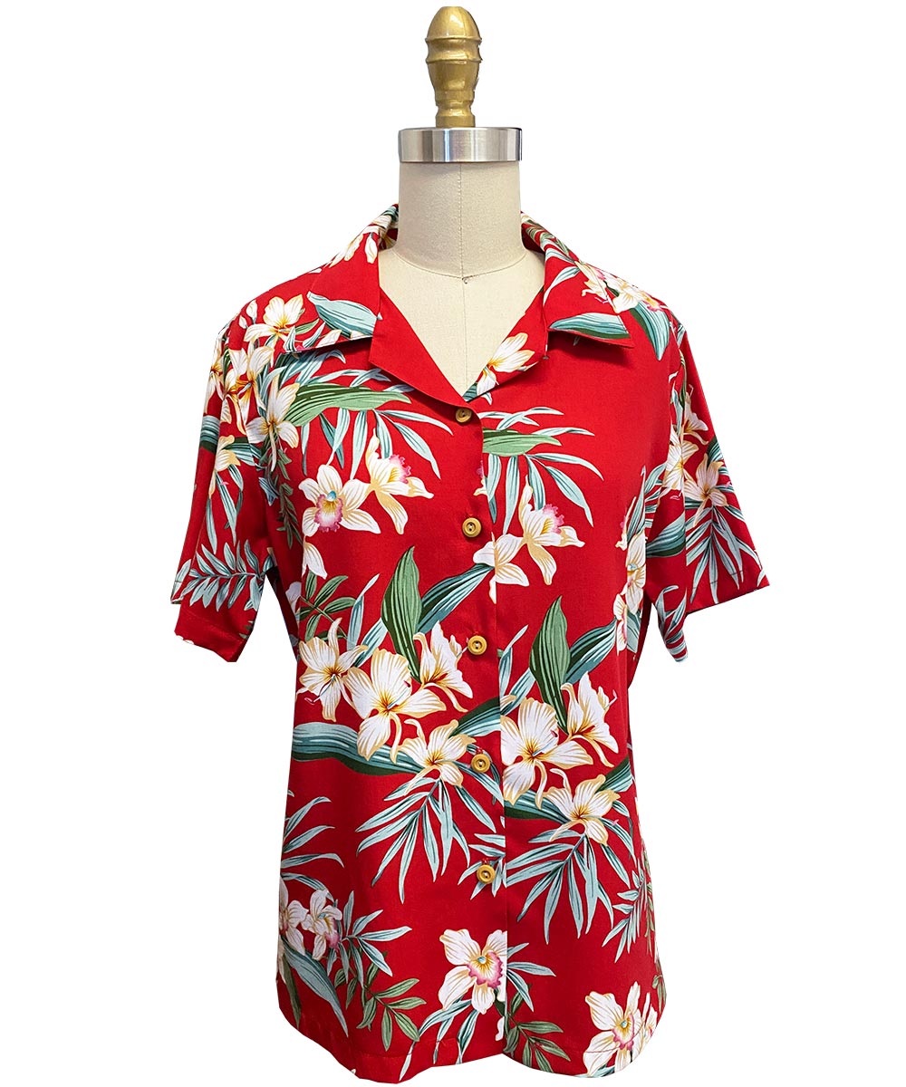 Women's Orchid Ginger Red Camp Shirt