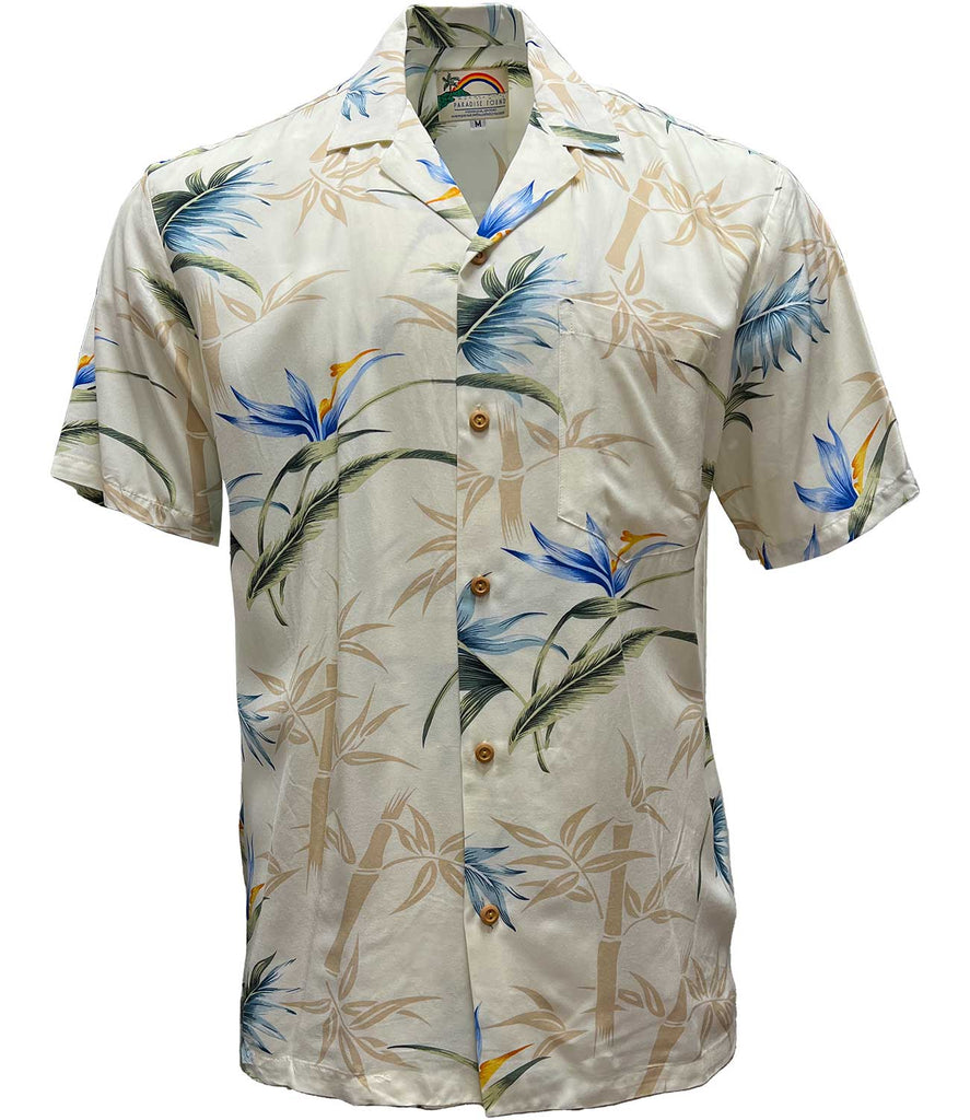 Bamboo Blue - Men's 100% Rayon Hawaiian Shirt