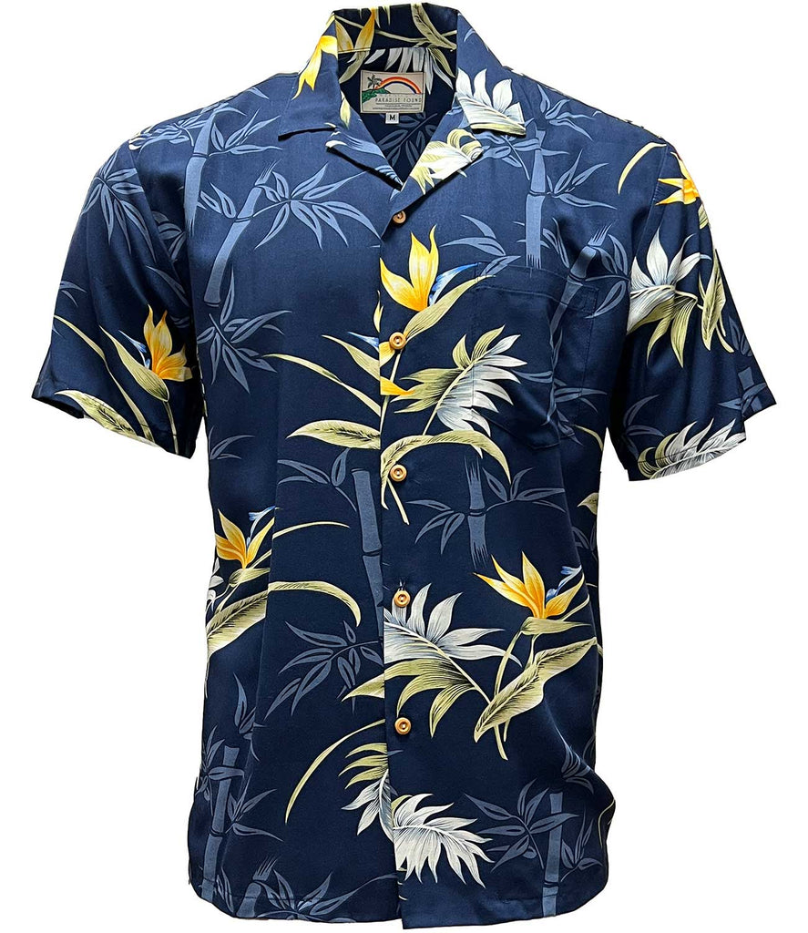 Paradise Found Watercolor Hibiscus Blue Hawaiian Shirt X-Large