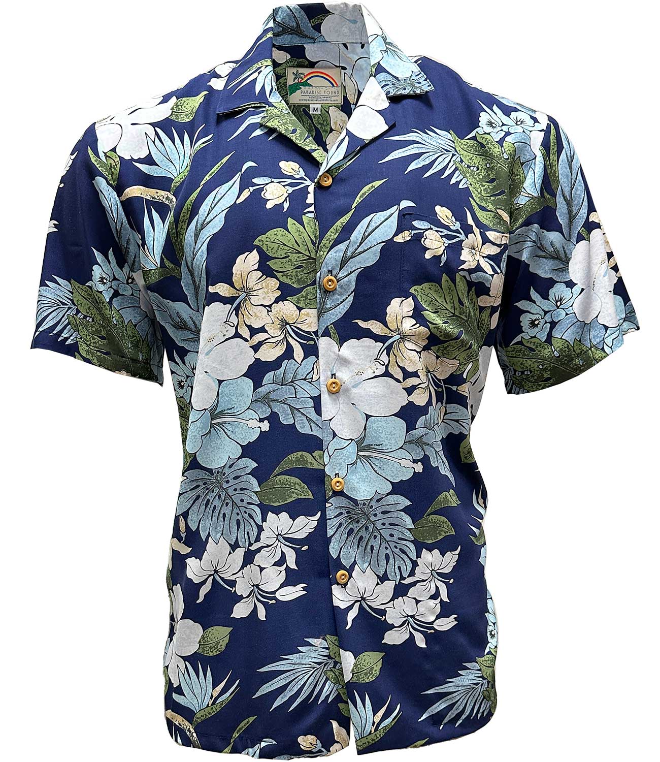 Paradise Found Hilo Men's Hawaiian Shirt in Navy