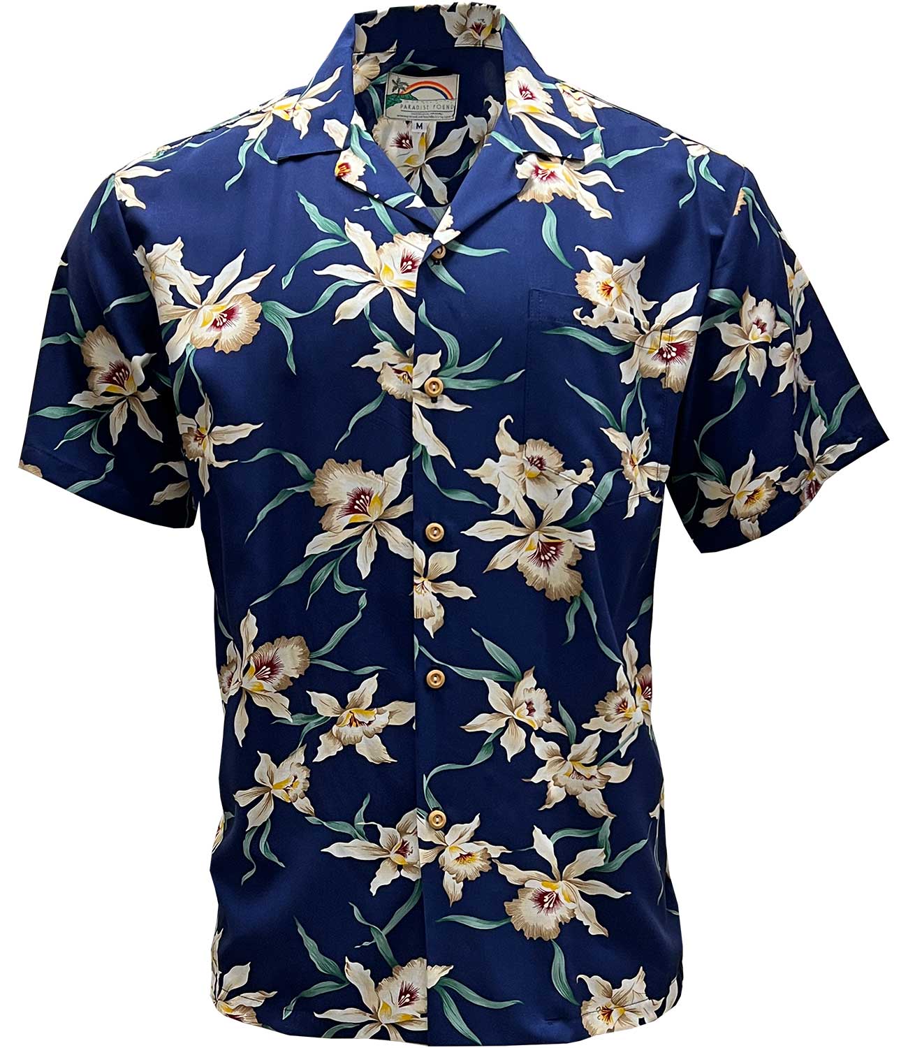 Star Orchid Navy Hawaiian Shirt by Paradise Found