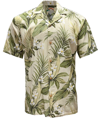 White Ginger Khaki Hawaiian Shirt by Paradise Found