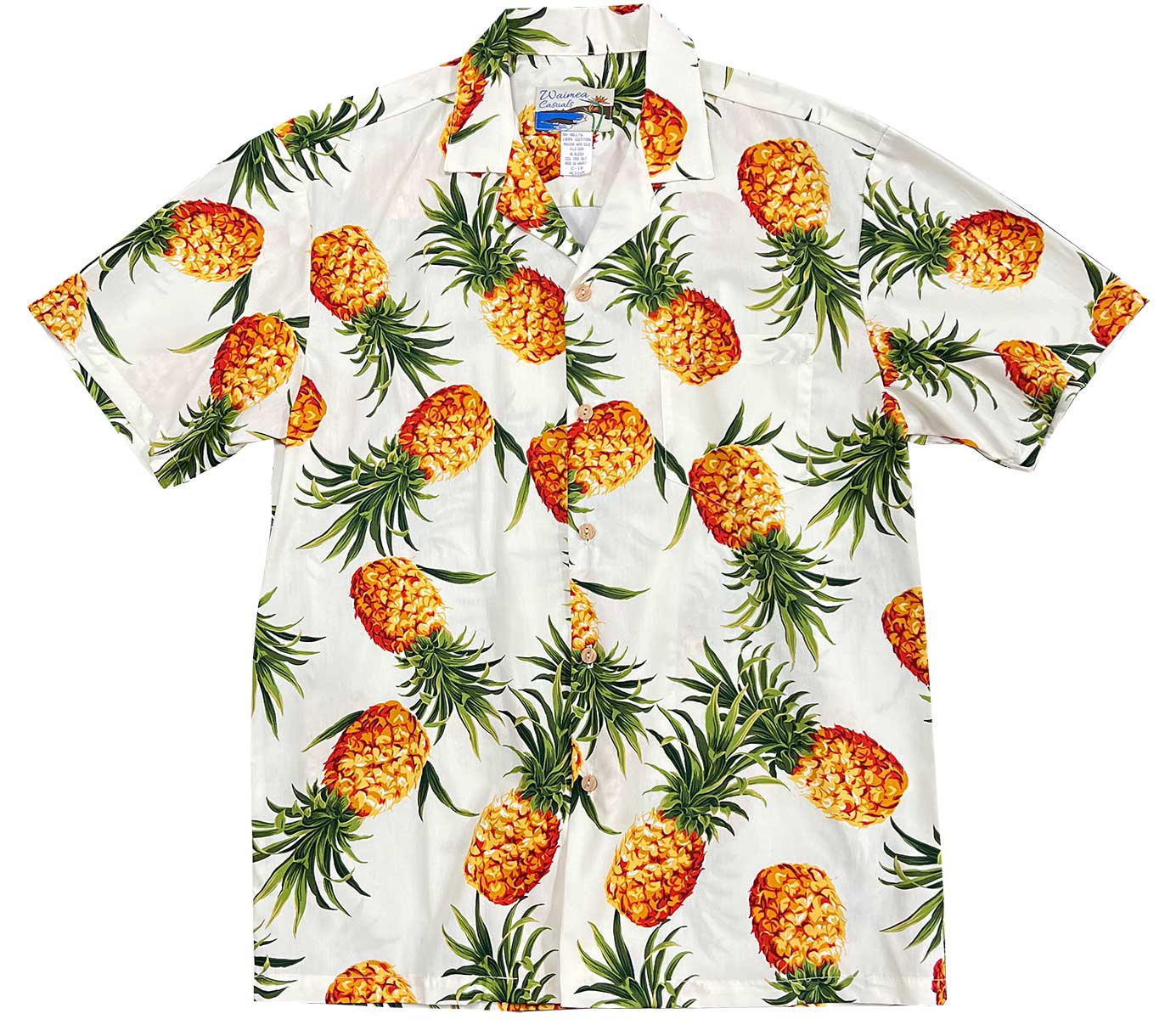 Waimea Casuals Maui Gold White Hawaiian Shirt