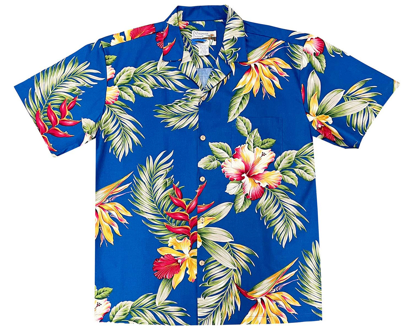 Waimea Casuals Orchid Paradise Blue Hawaiian Shirt